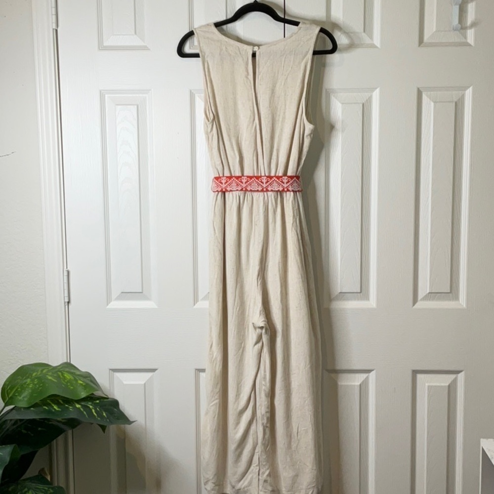 Monteau Los Angeles Women's Romper Linen Blend Pockets Weekend Preppy Size L - Picture 9 of 13